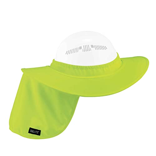 Ergodyne Chill-Its 6660 Attachable Hard Hat Brim with Neck Shade, Lime