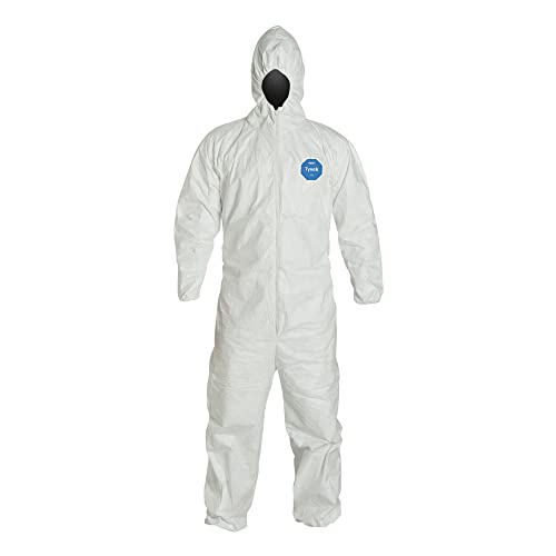 DuPont Tyvek 400 TY127S TAA Compliant Disposable Protective Coverall with Respirator-Fit Hood and Elastic Cuff, White, 3X-Large (Pack of 25)