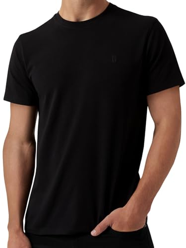 DKNY Mens T-Shirts - The Perfect Tee Mens Black Tshirt | Classic Short Sleeve Crew Neck Black Men's T-Shirts | Basic Premium Mens Tshirts Plain T Shirts for Men | Dress Tees for Men