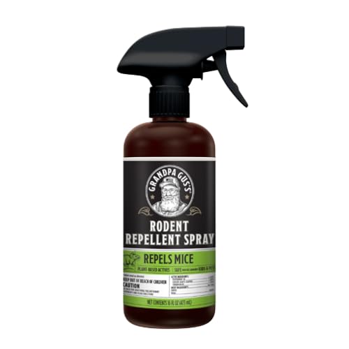 Grandpa Gus's Rodent Repellent Spray, Peppermint & Cinnamon Oil, Prevents Mouse/Rats from Nesting & Chewing on Wires, 16 fl oz (Pack of 1)