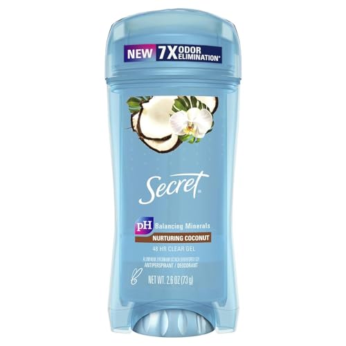 Secret Fresh Clear Gel Antiperspirant and Deodorant for Women, Coconut Scent, 2.6 oz