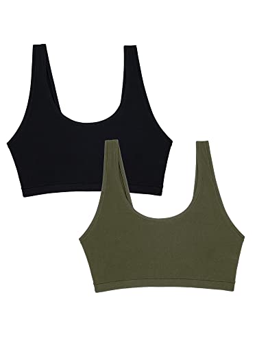 Smart & Sexy Women's Naked Bralettes For Women, Multi Pack, Comfortable Bras For Women With No Underwire, Bralette Sets Have Multiple Bras In Each Bralette Pack Olive Night/Black Hue L/XL