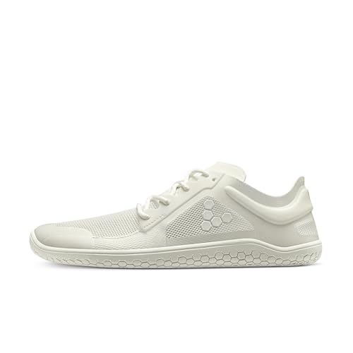 Vivobarefoot Primus Lite III, Womens Vegan Light Breathable Shoe with Barefoot Sole Bright White