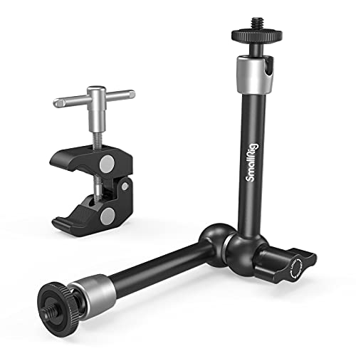 SmallRig Clamp w/ 1/4' and 3/8' Thread and 9.8 Inches Adjustable Friction Power Articulating Magic Arm with 1/4' Thread Screw for LCD Monitor/LED Lights - KBUM2732B