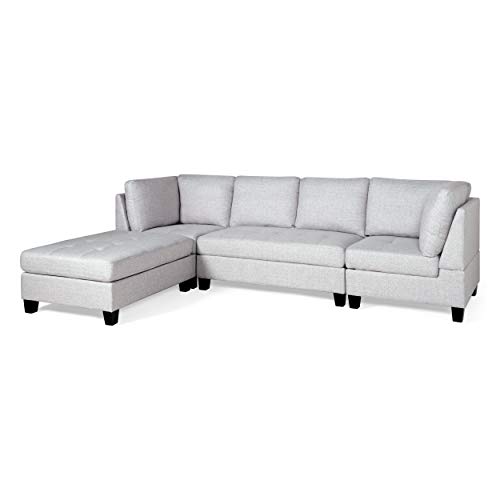 Christopher Knight Home Halye Sectional, Beige, Dark Brown