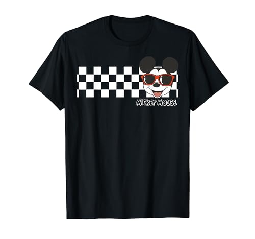 Disney Mickey And Friends Mickey Mouse Checkerboard Stripe T-Shirt