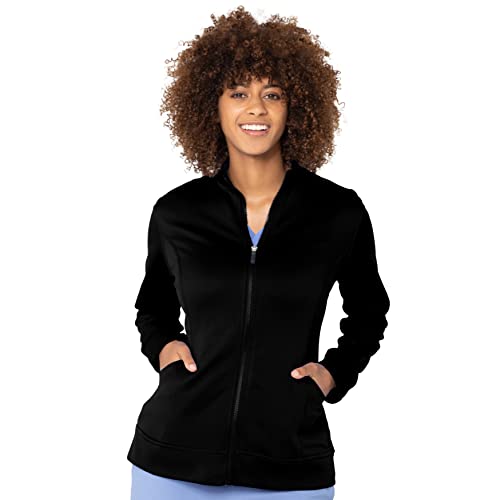 Urbane Performance Women's P-Tech Warm Up Scrub Jacket, Medium Black