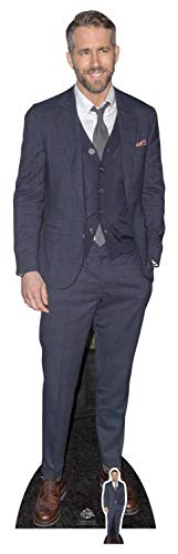 STAR CUTOUTS CS704 Celebrity Standee Ryan Reynolds Lifesize Cardboard Cutout Smart Casual Suit Cut Out 188cm Tall, 188 x 55 x 188 cm, Multi-Colour