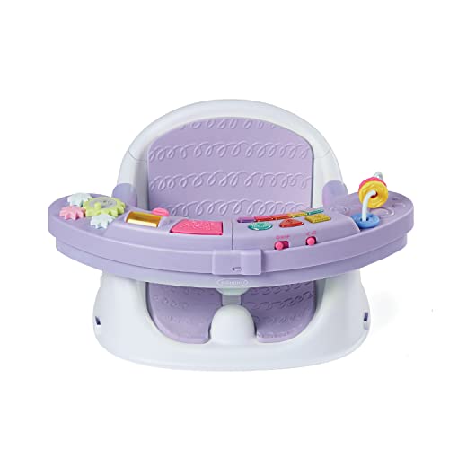 Infantino Music & Lights 3-in-1 Discovery Seat and Booster - Convertible Infant Activity and Feeding Seat with Electronic Piano for Sensory Exploration, for Babies and Toddlers, Lavender