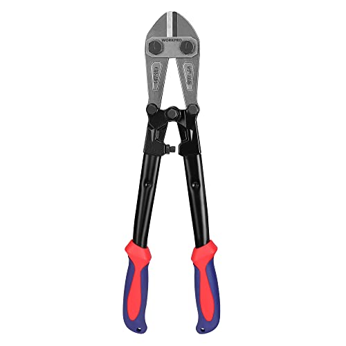 WORKPRO W017004A Bolt Cutter, Bi-Material Handle with Soft Rubber Grip, 14', Red&Blue