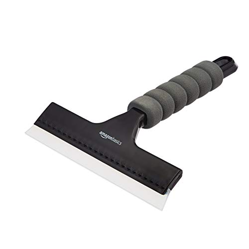 Amazon Basics Window Squeegee with Handle for Car Windows, Glass, Mirror, Black