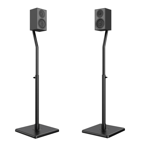 USX MOUNT Universal Speaker Stands, Height Adjustable Extend 30.0' to 39.1' for Satellite Speakers & Small Bookshelf Speakers up to 11 lbs Per Stand, 1 Pair Floor Stands for Sony Vizio Bose JBL Yamaha
