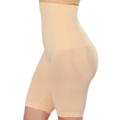 SHAPERMINT High Waisted Body Shaper Shorts - Shapewear for Women Tummy Control Small to Plus-Size Nude XXX-Large