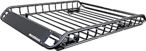 MaxxHaul 70115 46' x 36' x 4-1/2' Roof Rack Rooftop Cargo Carrier Steel Basket, Car Top Luggage Holder for SUV and Pick Up Trucks - 150 lb. Capacity, Black