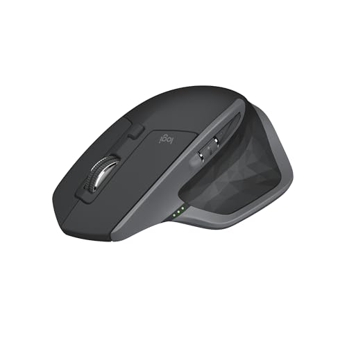 Logitech MX Master 2S Bluetooth Edition Wireless Mouse – Use on Any Surface, Hyper-Fast Scrolling, Ergonomic, Rechargeable, Control Up to 3 Apple Mac and Windows Computers - Graphite