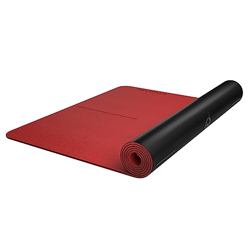 Peloton Reversible Workout Mat | 71” x 26” with 5 mm Thickness, Premium Heavy-Duty Floor & Yoga Mat, Tear & Scratch Resistant,Black, Red