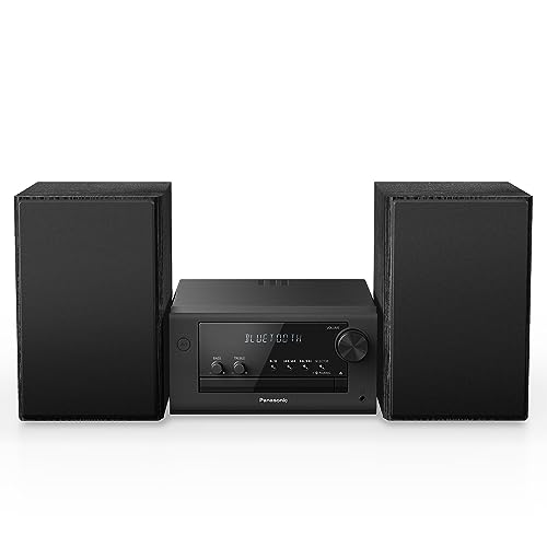 Panasonic Compact Stereo System with CD Player, Bluetooth, FM Radio and USB with Bass and Treble Control, 80W Stereo System for Home with Remote Control - SC-PM700PP-K (Black)