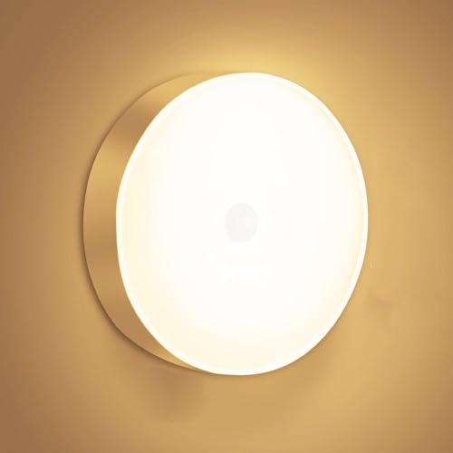 Motion Sensor Night Light 2-Pack LED Night Light, Wireless motion sensor light indoor rechargeable wall lights with Dusk to Dawn Motion Sensor for Bedroom, Bathroom, Stairs, Kitchen, Warm light