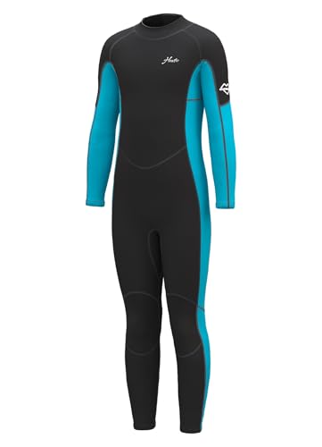 Hevto Kids Wetsuit for Boys Girls Toddler Child Youth Teen Size 10 Year Old 3/2mm Neoprene Wet Suit Full Body Thermal Swimsuit Swimming Wetsuit in Cold Water (K1-Blue, 10)