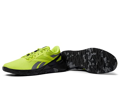 Reebok Men's NANOFLEX TR Cross Trainer, Acid Yellow/Pure Grey 6/core Black, 12.5