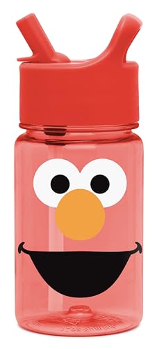 Simple Modern Sesame Street Elmo Kids Water Bottle Plastic BPA-Free Tritan Cup with Leak Proof Straw Lid | Reusable and Durable for Toddlers, Girls and Boys | Summit Collection | 12oz, Elmo Big Face