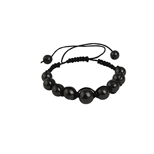 Heka Naturals Shungite Stones Bead Bracelet | Handmade Natural Black Crystal Accessory, Chakra Bracelets, Crystal Spiritual Accessory - Healing Stone Beaded Bracelet (Kamilla Style)