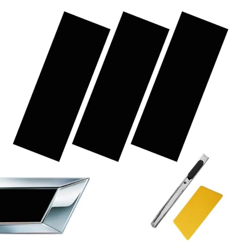 Compatible with 11.8' x 4' 3PCS Chevy Bowtie Emblem Logo Stickers Cut DIY Decals, 3 Pcs Universal Logo Overlay Black