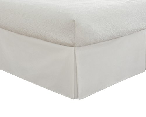 Fresh Ideas Bedding Tailored Bedskirt, Classic 14” Drop Length, Pleated Styling, King, White, (Model: FRE20114WHIT04)