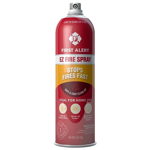 First Alert EZ Fire Spray, Extinguishing Aerosol Spray, AF400 Red 18 Ounce (Pack of 1)