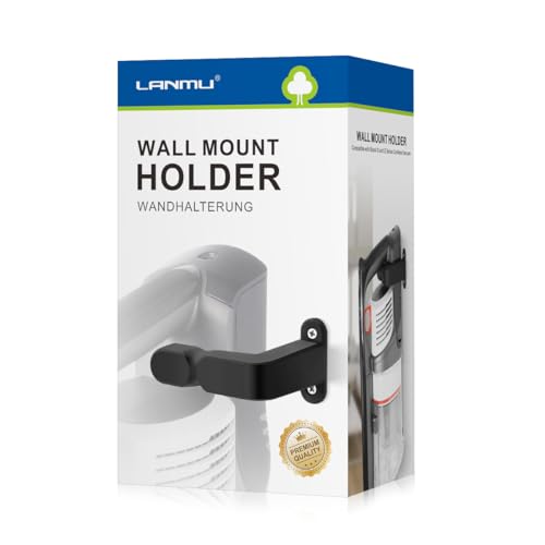 LANMU Wall Mount Holder Compatible with Shark IX141 IZ562H IZ682H IZ361H IZ462H IZ163H IZ363HT IZ483H Pet Cordless Stick Vacuum, Ultracyclone CH951 and Dyson V10 V11 V12 V15 Outsize Vacuum