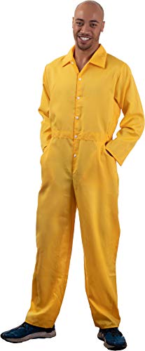 Ann Arbor T-shirt Co. Yellow Jumpsuit | Costume Cosplay Flight Jump Suit Halloween Unisex Men Women -Yellow, M
