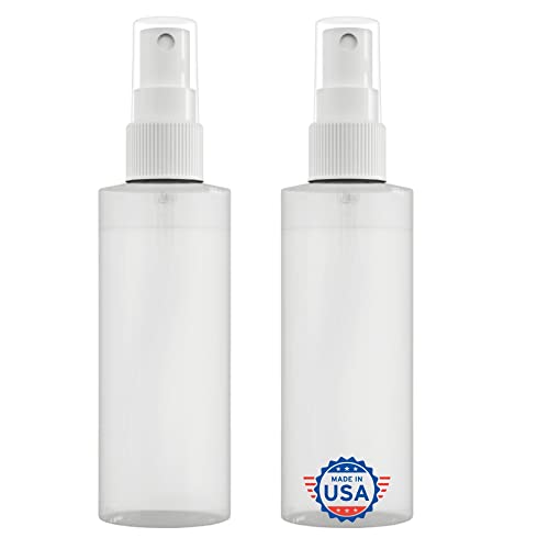 JND Plastic Spray Bottle Fine Mist 4 Oz – Refillable, Reusable, Portable Sprayer, Travel Size, Leak Proof for Household Use, Essential Oil, Cleaning Solution and Perfume (2 Pack, 120 ml)…