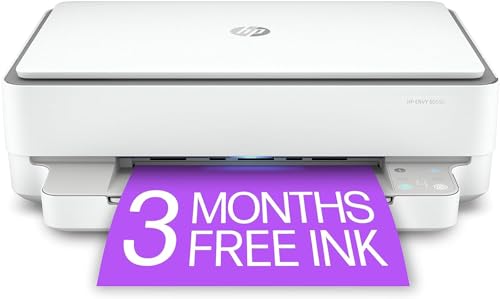 HP ENVY 6055e Wireless Color All-in-One Printer with 3 Months Free Ink with HP+ (223N1A) (Renewed)