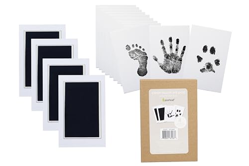 Pearhead Clean-Touch Ink Pad 4-Pack, Baby Handprint or Footprint Clean-Touch Inkless Ink Pad Kit, Ink Pad for Cat or Dog Pawprints, Baby and Pet Keepsake Ink Pads, Set of 4