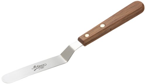 Ateco 1385 Offset Spatula with 4.5-Inch Stainless Steel Blade, Wood Handle, 4.5 Inch, natural