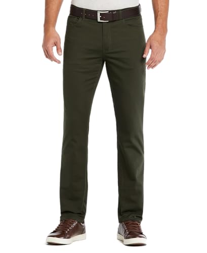 Savane Men's Anywhere Straight 5 Pocket Five Pant , Forest Night, 36W x 32L