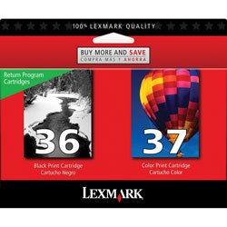 Lexmark 18C2229 36 37 X3650 X4650 X5650 X6650 X6675 Z2420 Ink Cartridge Set (Black & Color, 2-Pack) in Retail Packaging