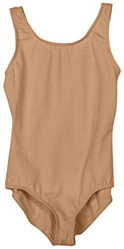 Capezio Girls' Big Team Basic Tank Leotard, light suntan, Medium