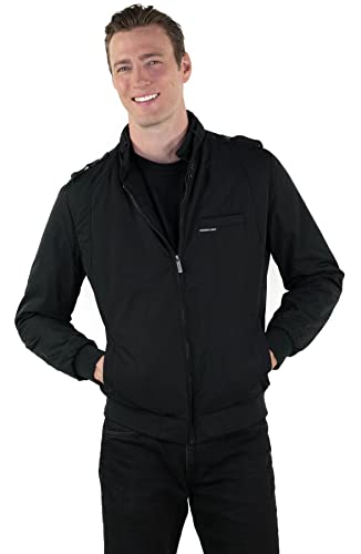 Members Only Men's Iconic Racer Quilted Lining & Slim Fit Jacket (Black, XL)