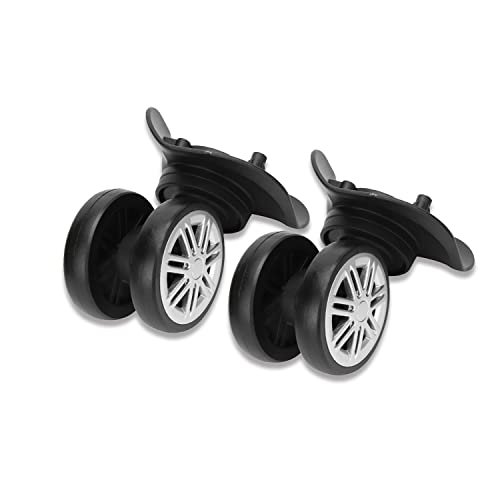 VGEBY 1Pair Luggage Suitcase Replacement Wheels, Durable Double Row Large Wheel Quiet Suitcase Wheels Black Some Hiking and Camping Supplies, Polypropylene