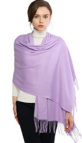 RIIQIICHY Scarfs for Women Winter Lavender Pashmina Shawls and Wraps for Evening Dresses Warm Large Scarves Wedding Shawl