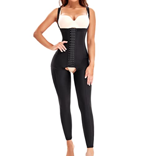 RDSIANE Bodysuit Shapewear for women PostSurgery compression garment Tummy control faja Thigh slimmer (Black, X-Large)