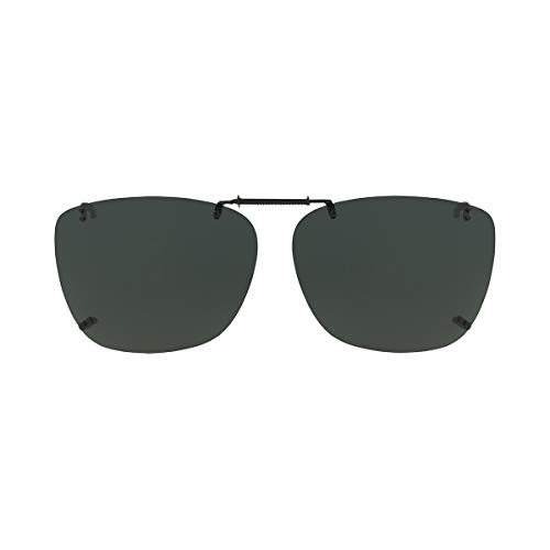 Dioptics Solar Shield M REC Clip On Sunglasses Polarized Rectangular, Grey, 54 mm