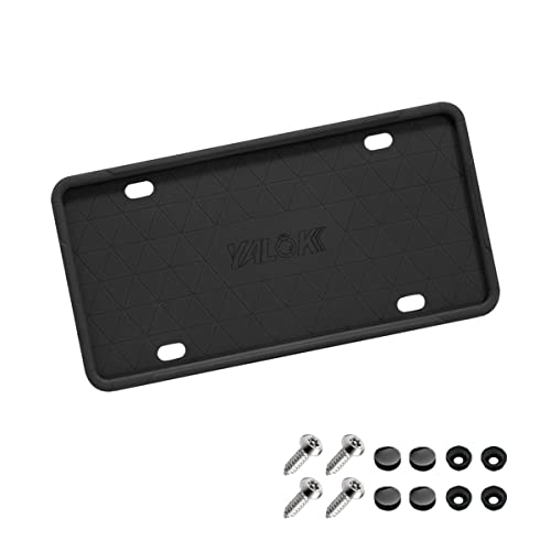 Black Silicone License Plate Frame with Drainage Holes, Universal US Car License Plate Bracket Holder. Rust-Proof, Rattle-Proof, Weather-Proof Car Accessories (Black/1PCS)