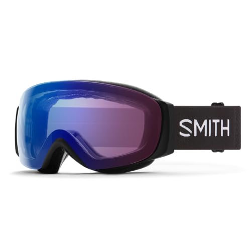 SMITH I/O MAG S Goggles with ChromaPop Lens for Women – Performance Snowsports Goggles with Easy Lens Change Technology for Skiing & Snowboarding – Black + Photochromic Rose Flash Lens