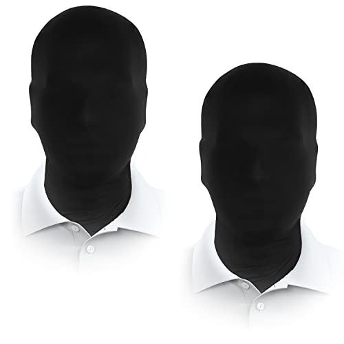 JEGERMIG 2 Pieces Black Full Face Kanye Mask for Halloween Adult Faceless Morph Head Cloth Costume