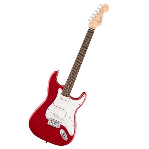 Fender Squier Debut Series Stratocaster Electric Guitar, Beginner Guitar, with 2-Year Warranty, Includes Free Lessons, Dakota Red with Matte Finish