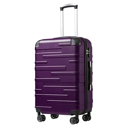 Coolife Luggage Suitcase Carry-on Hardside Travel Luggage TSA Lock Spinner Telescopic Handle