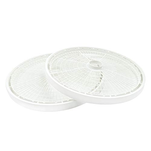 NESCO TR-2 White Plastic Round 15 1/2' Add-A-Trays, to fit 1000 Series Food Dehydrators, 2 Pack