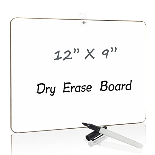 Grope Small Dry Erase Boards Blank Double Sided Portable Learning Writeboard Mini Lapboards with a Marker for Children 9x12 inches (Double Blank 1 Pack)